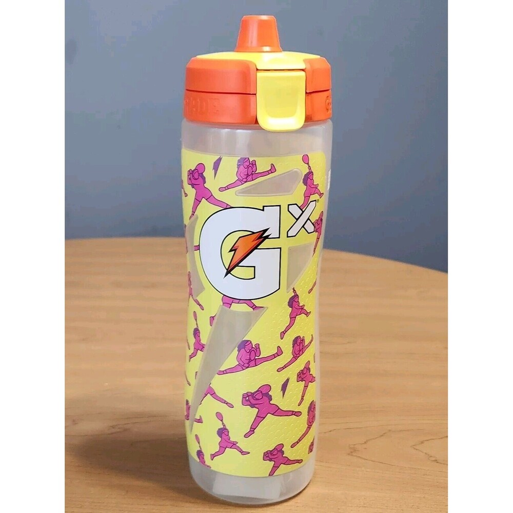 Limited Edition 2022 Gatorade GX Water Bottle 30 oz Serena Williams Pin Yellow